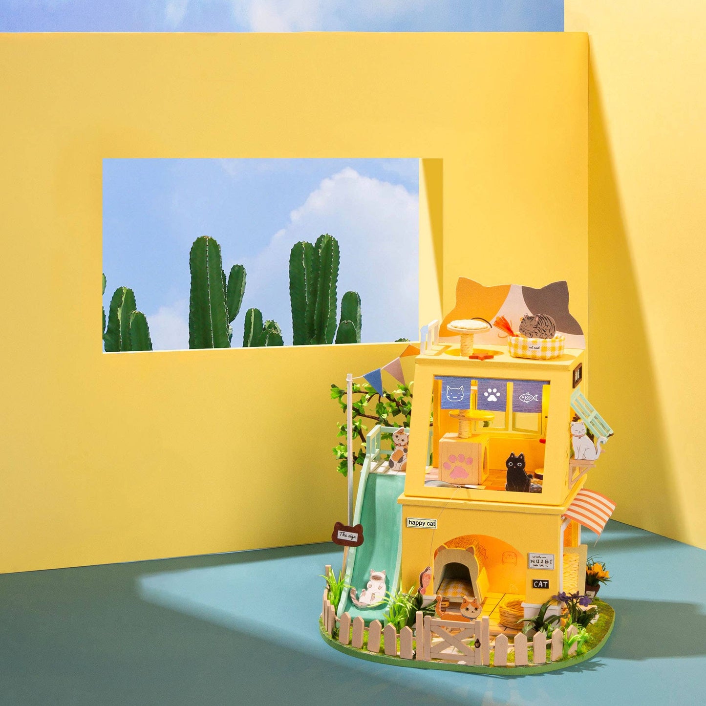 Rolife Cat House DIY Miniature House Kit