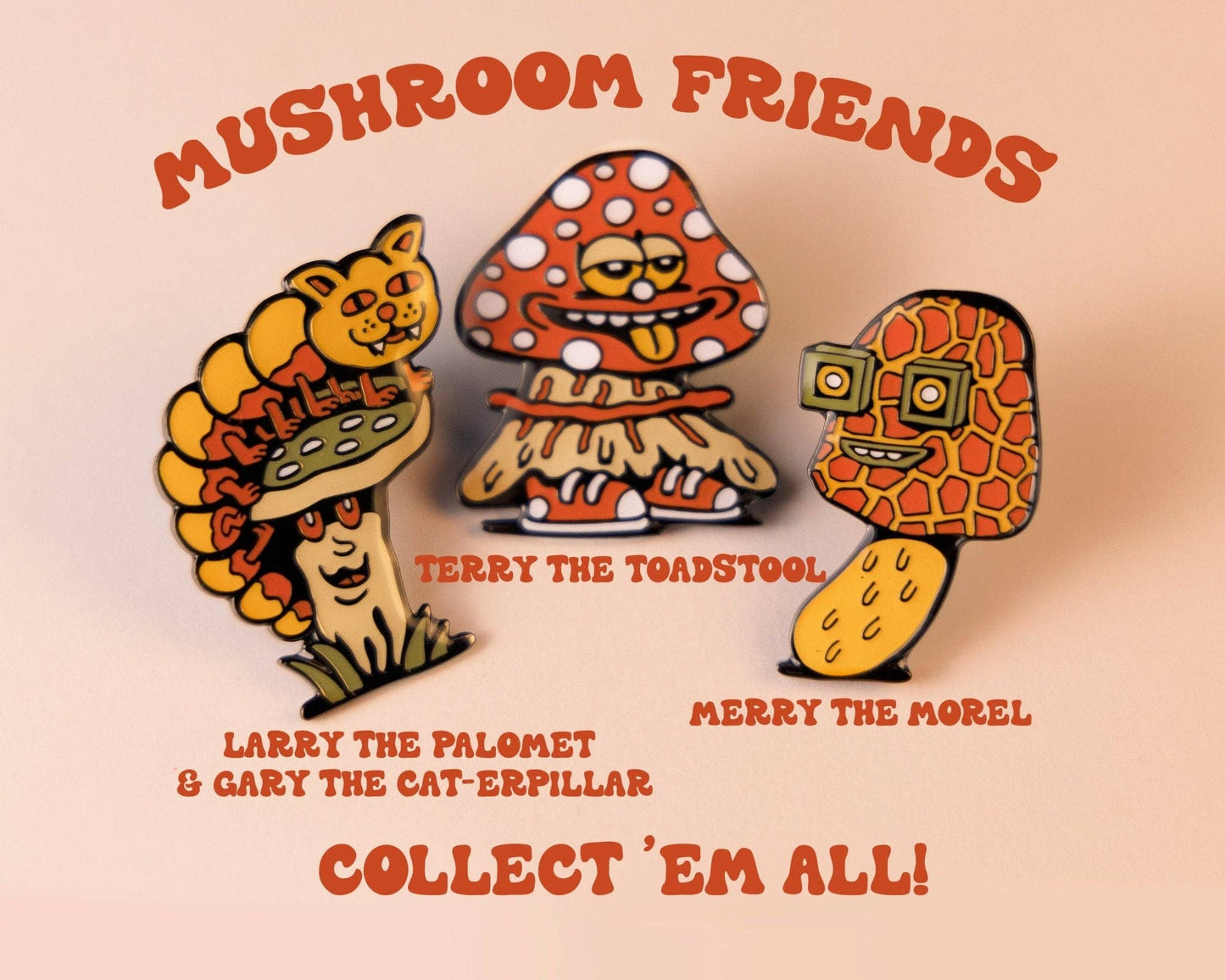 Mushroom Friend Toadstool Enamel Pin