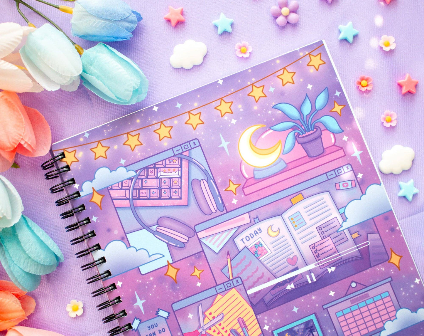 Study Night Spiral Lined Notebook