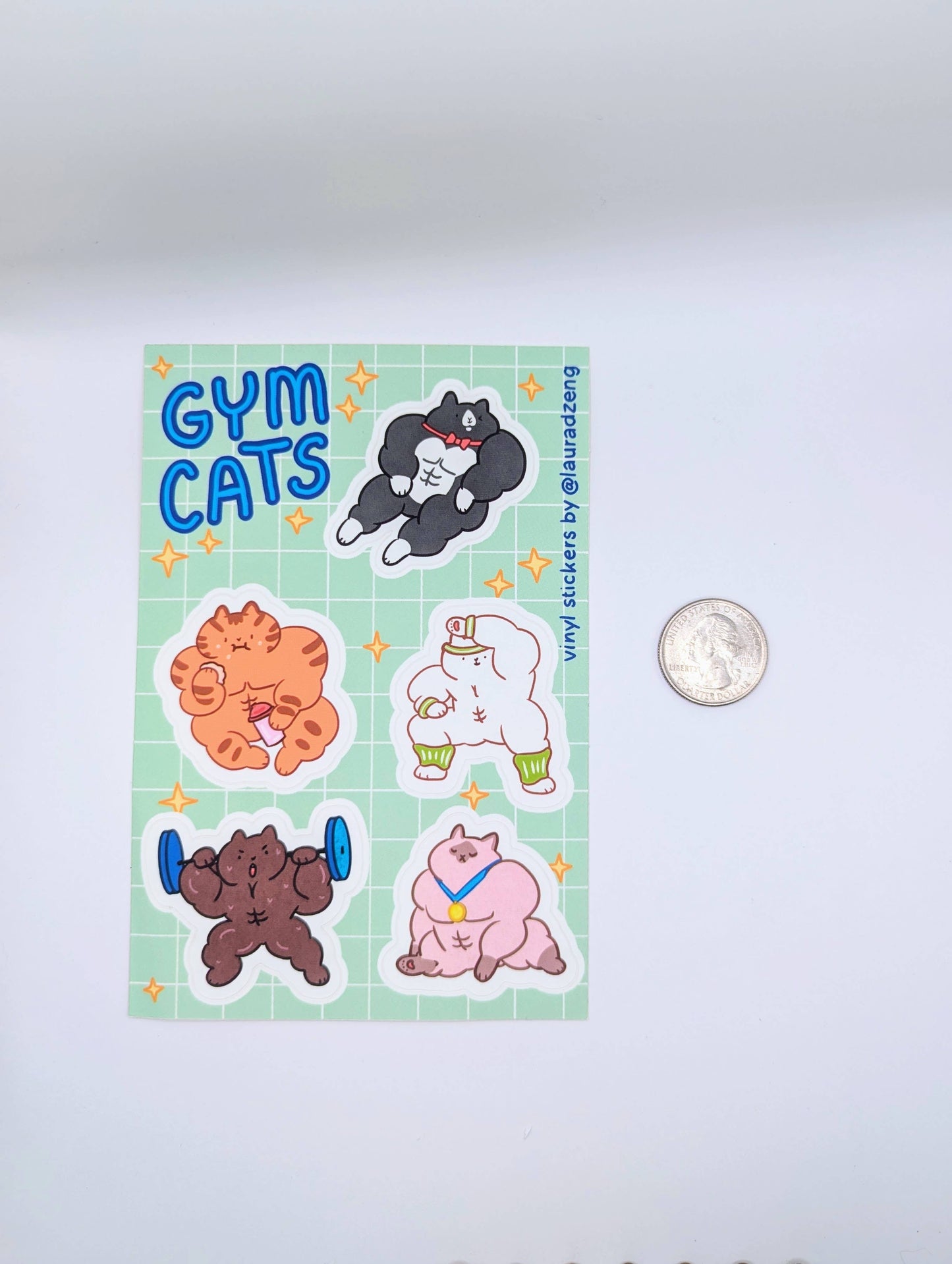 Gym Cats Buff Kitties Sticker Sheet