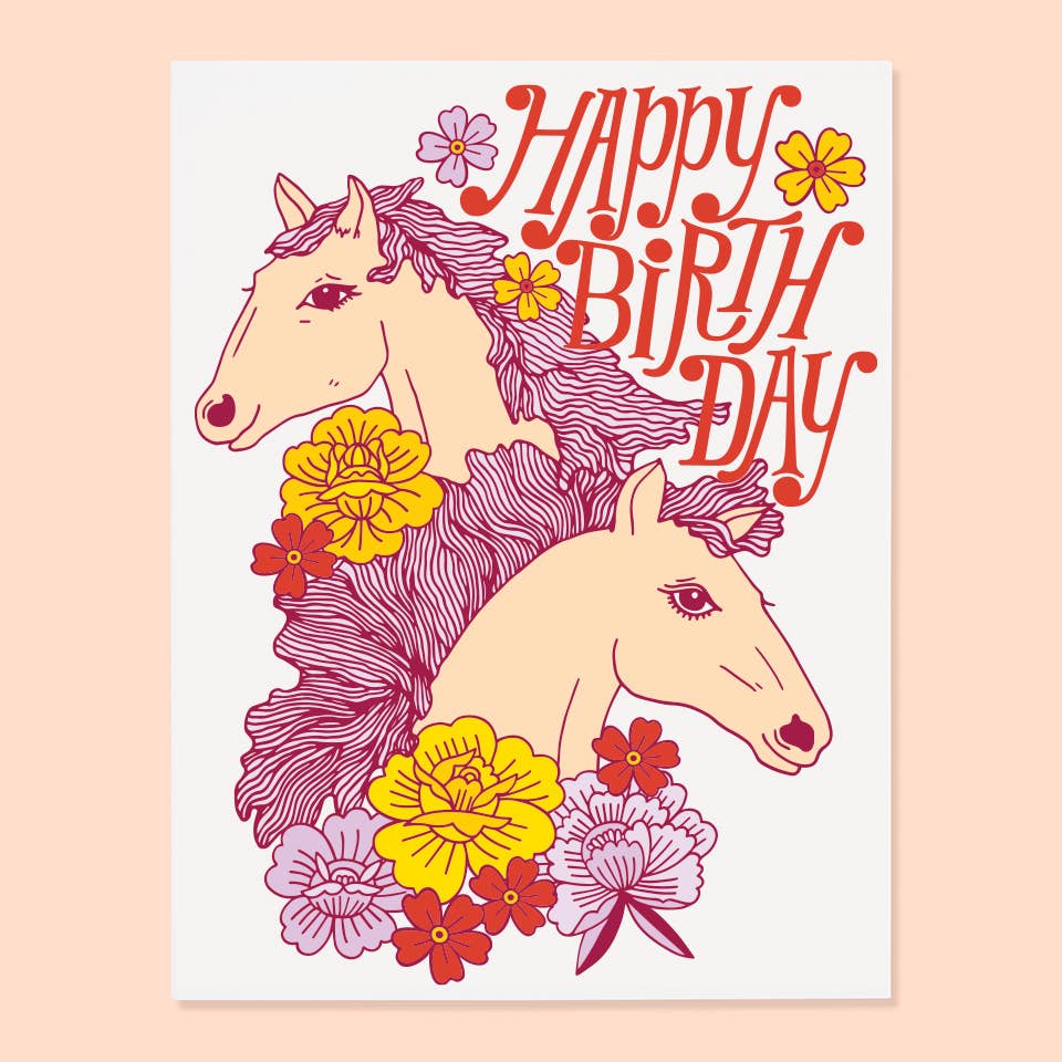 Birthday Horses Greeting Card