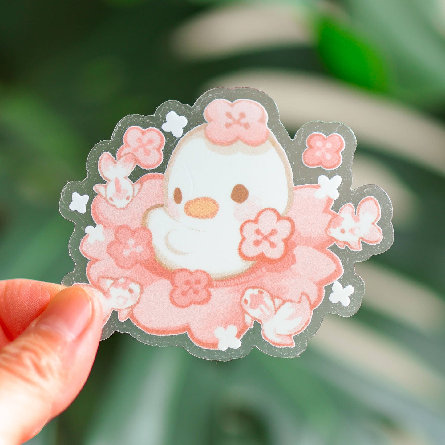 Sakura Duckling Transparent Vinyl Sticker