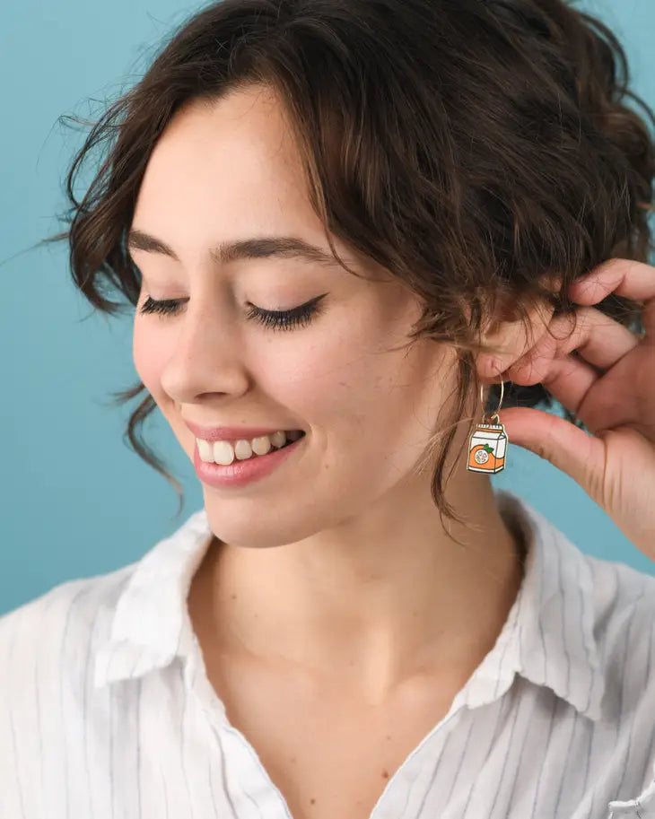 Gold Filled Juice Box Earrings