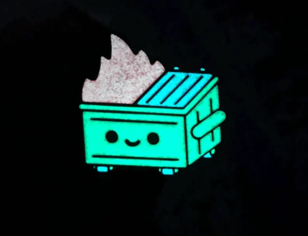 Dumpster Fire Glow In The Dark Pin
