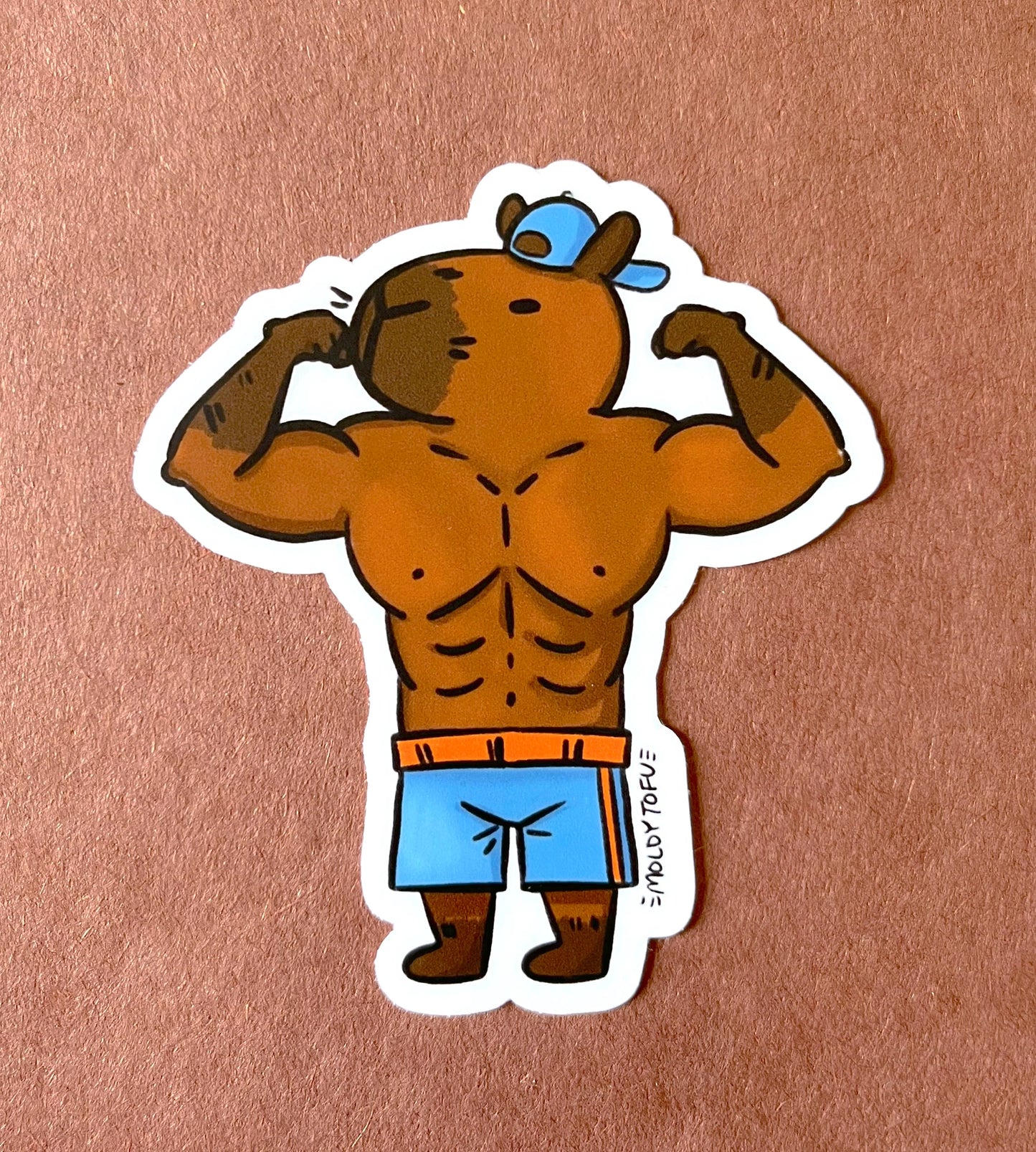 Buff Capybara Vinyl Sticker