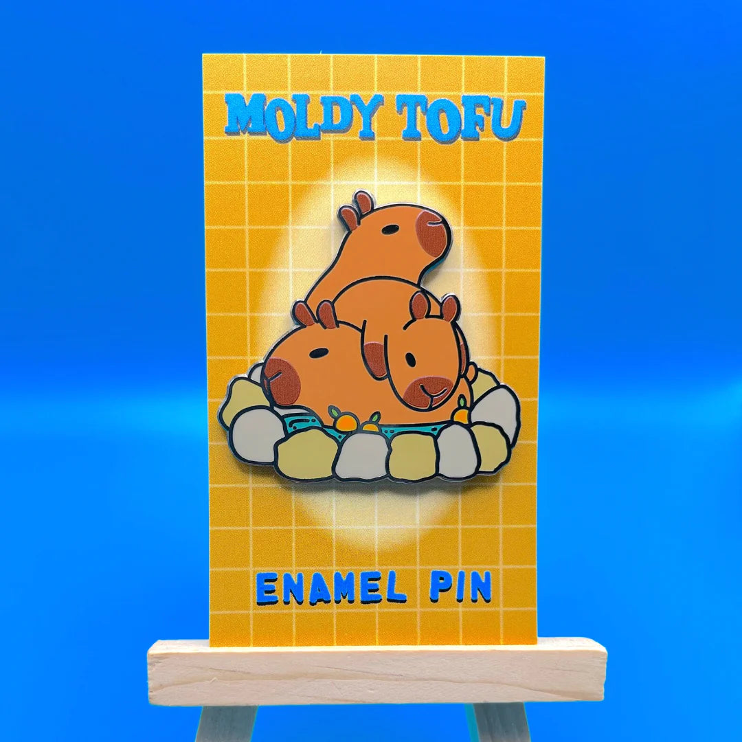 Capybara Pile Enamel Pin