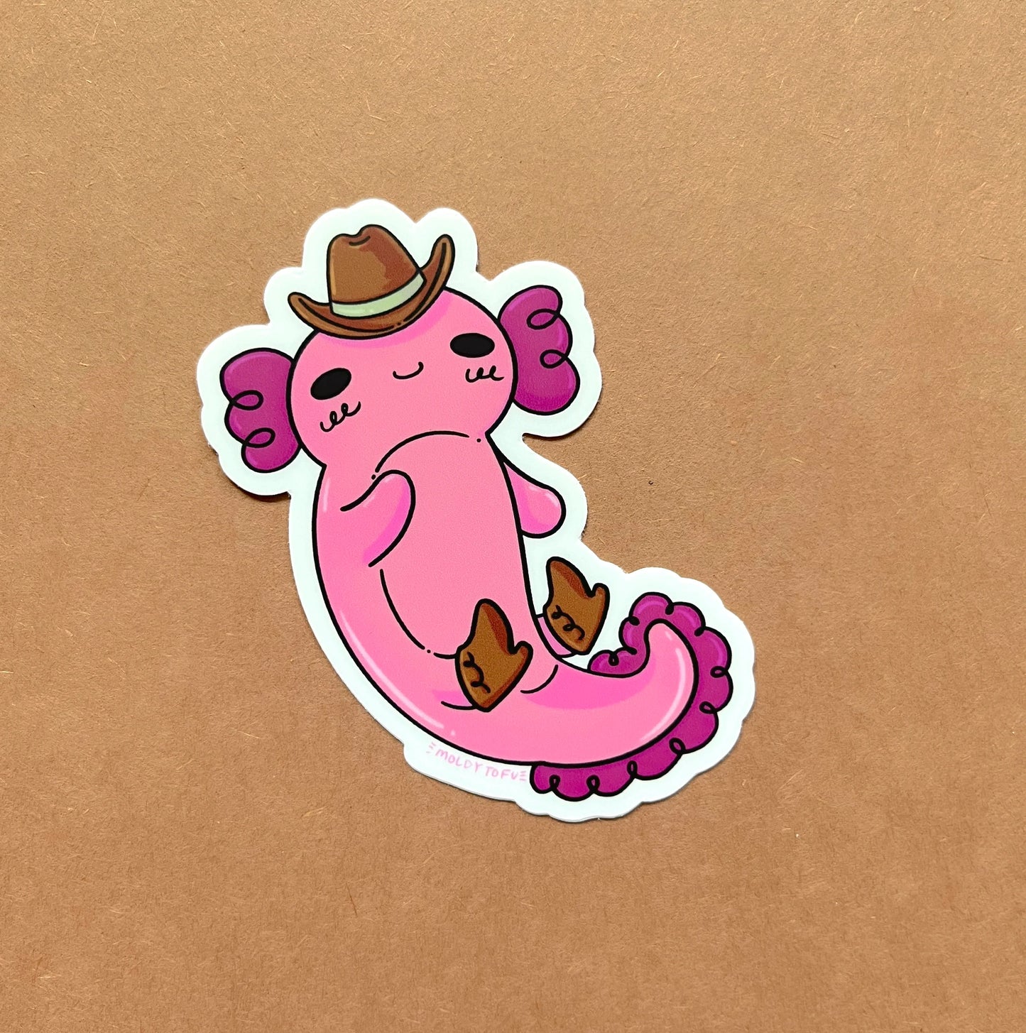 Cowboy Axoloti Vinyl Sticker