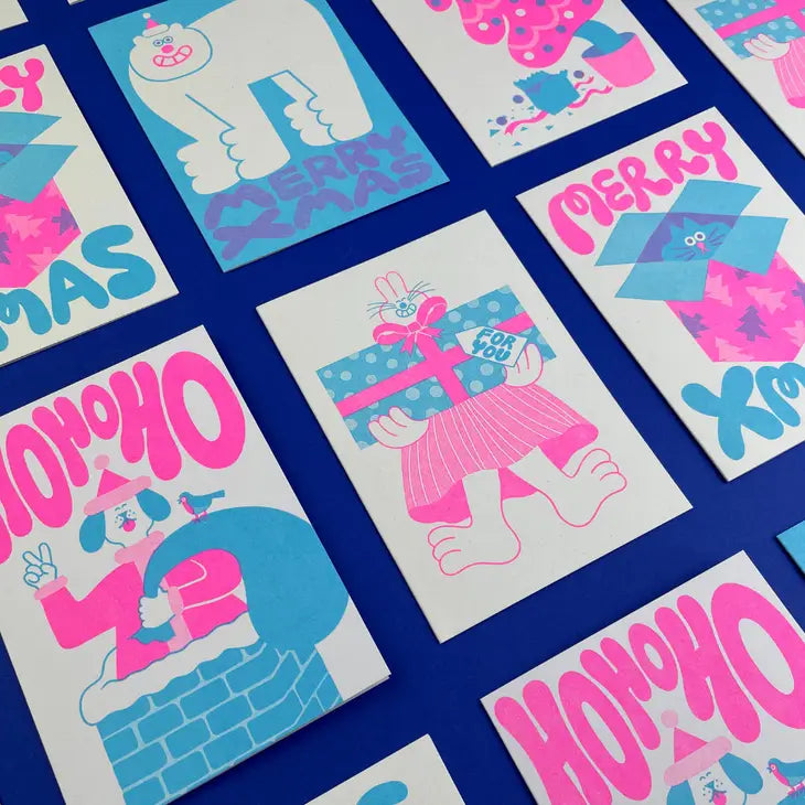 Christmas Cat in a Box Greeting Card