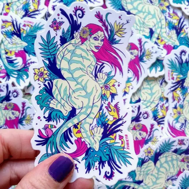 Stay Wild Tiger Woman Sticker