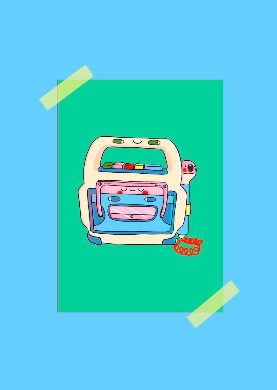 Cassette Player Family A5 Print