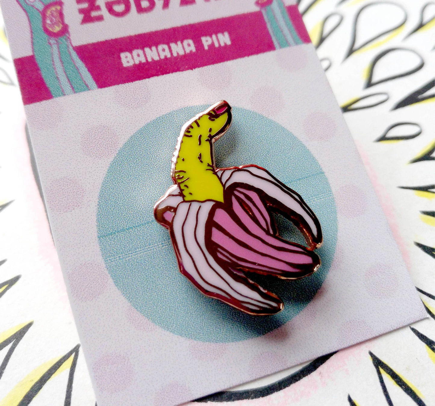Finger Banana Enamel Pin