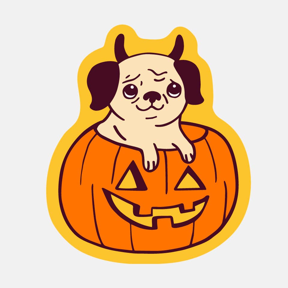 Peg Pumpkin Sticker