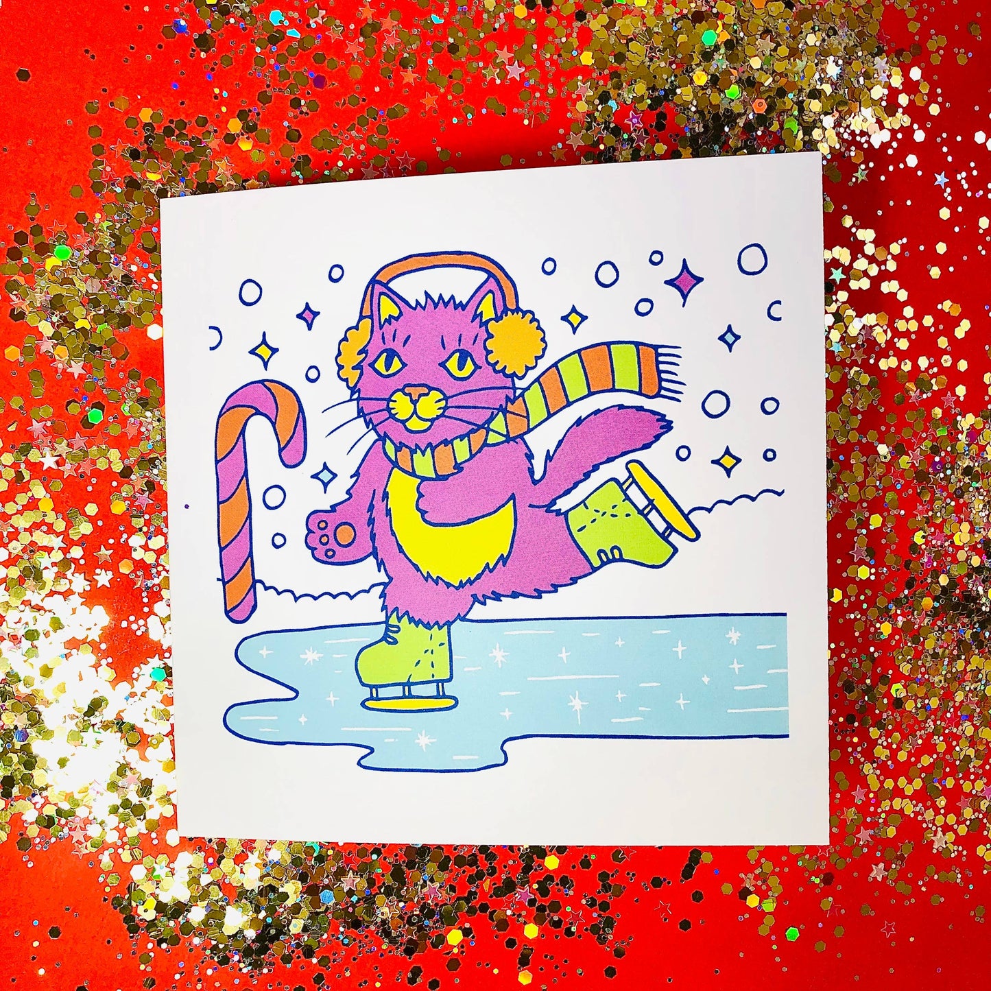 Ice Kitty Holiday Card