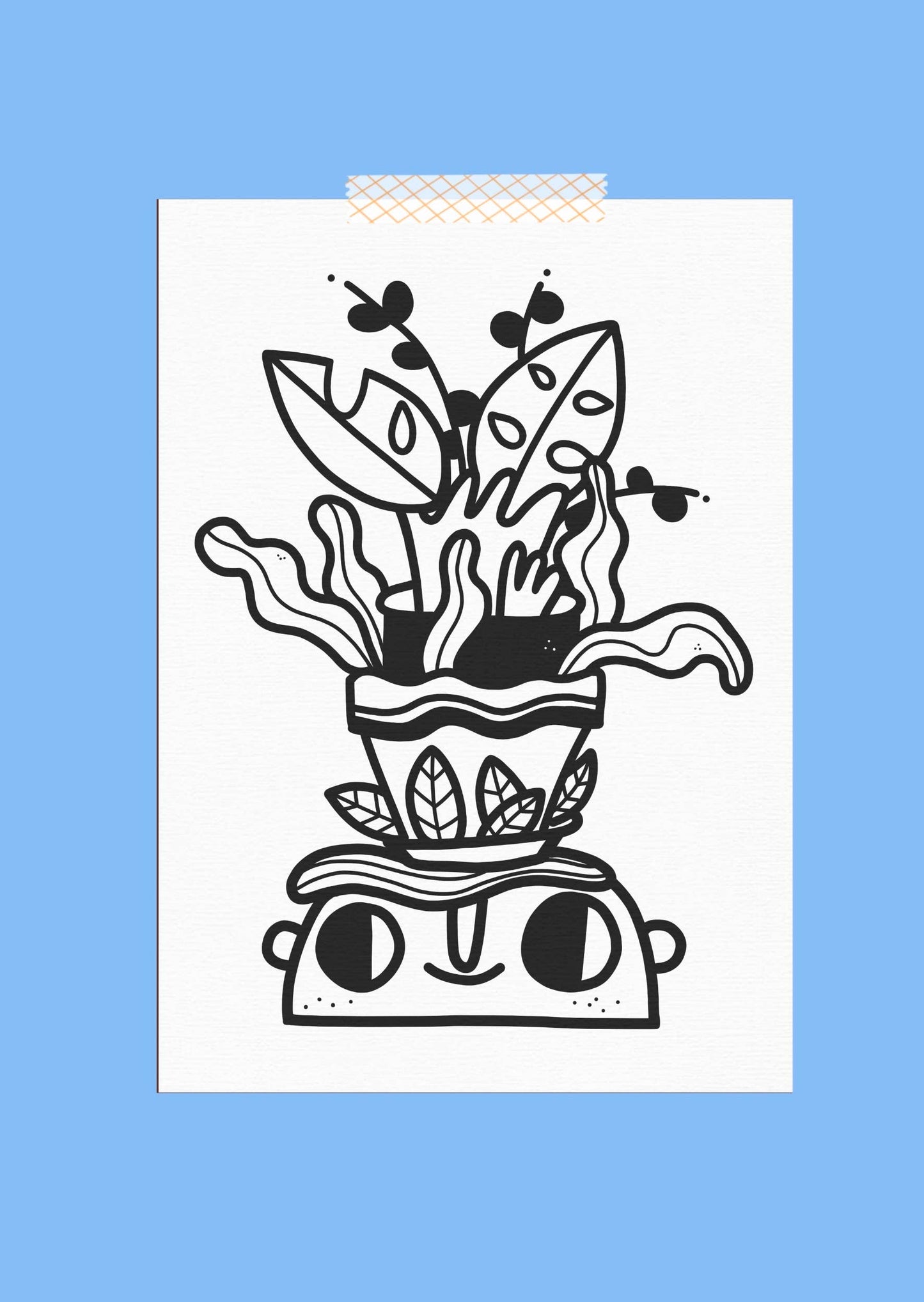 Plant totem illustration A4 Print