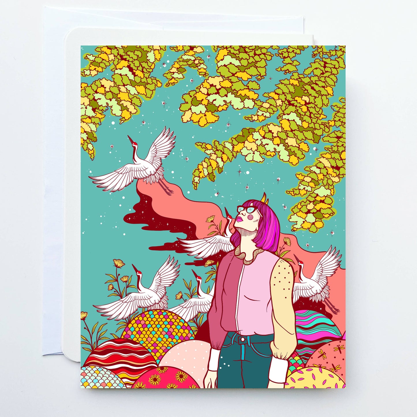 Vibrant Flight Greeting Card