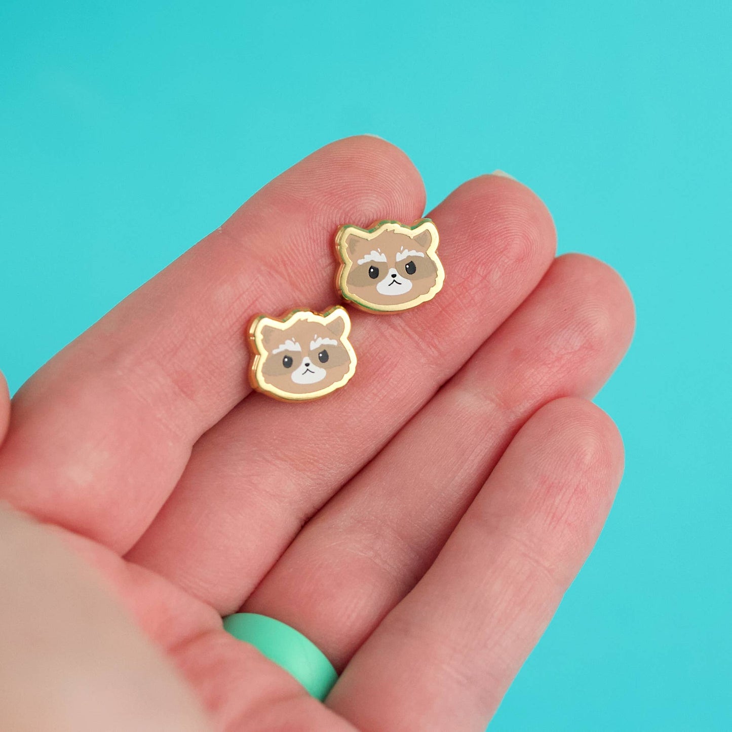 Raccoon Earrings