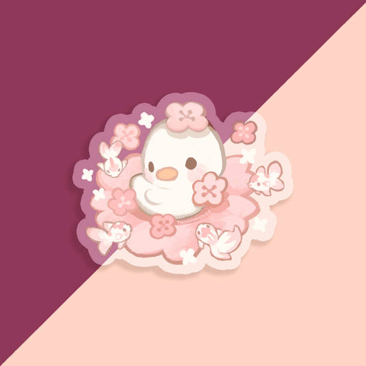 Sakura Duckling Transparent Vinyl Sticker