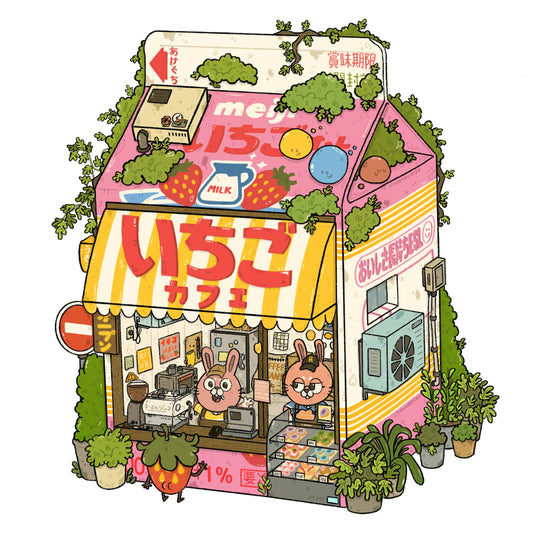 Strawberry Milk Cafe Vinyl Sticker