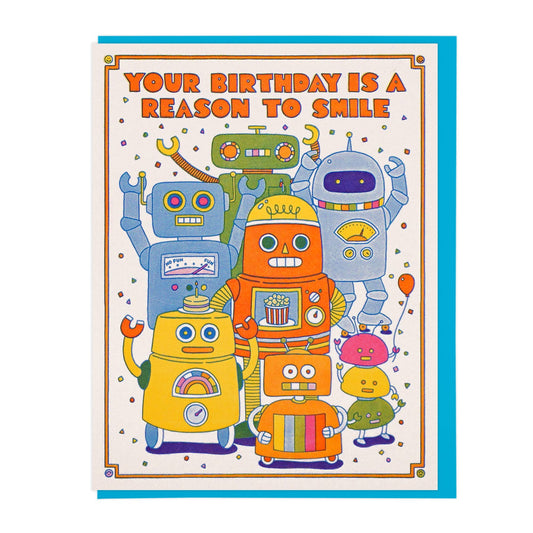 Robot Smile Birthday Greeting Card