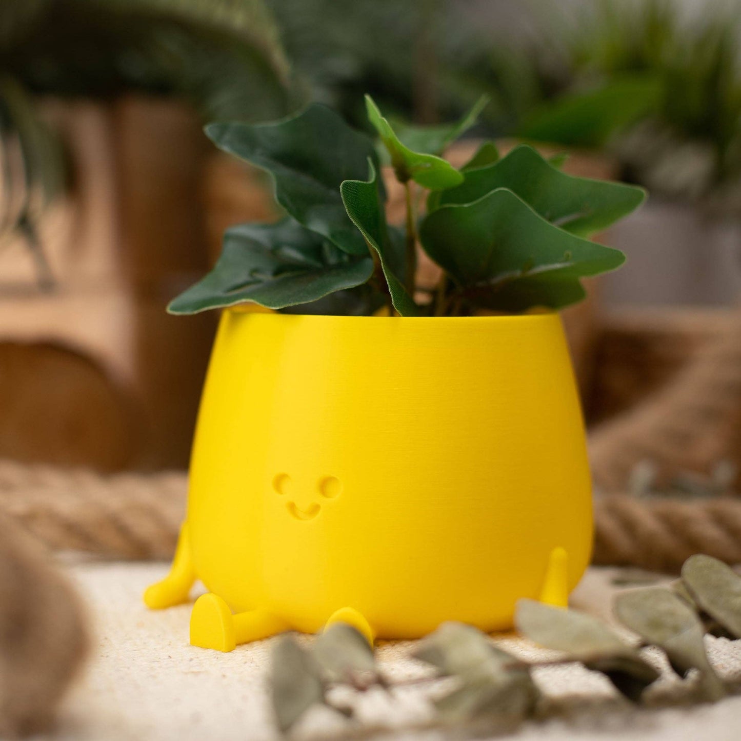 Happy Pot Planter Yellow