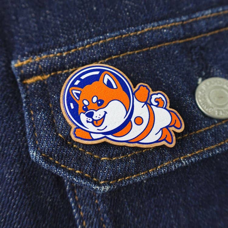 Space Shiba Wooden Pin