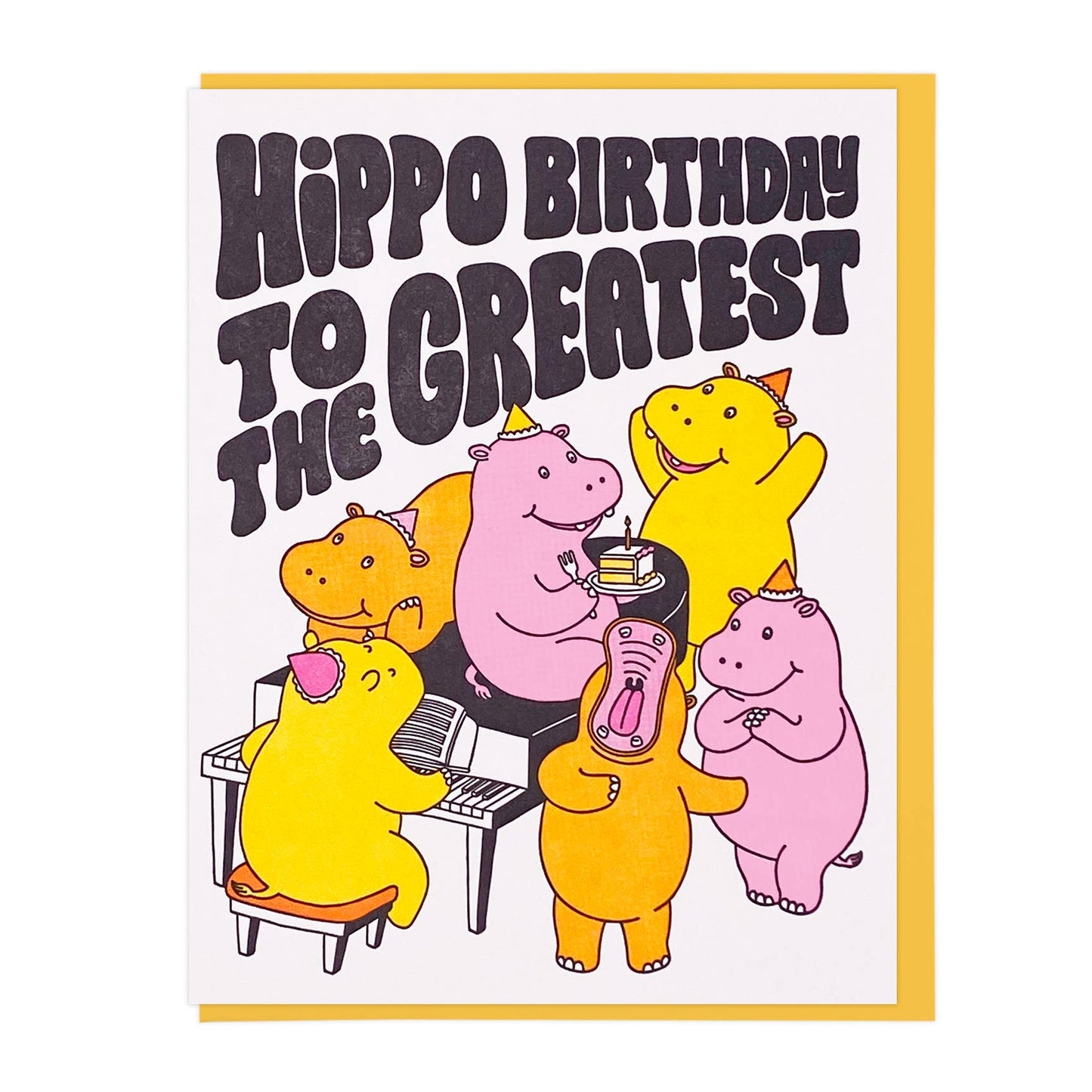 Hippo Birthday Greeting Card