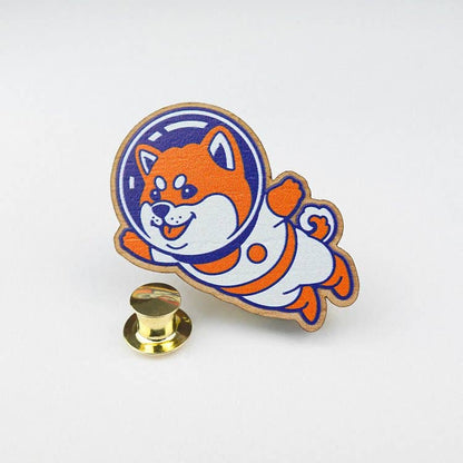 Space Shiba Wooden Pin
