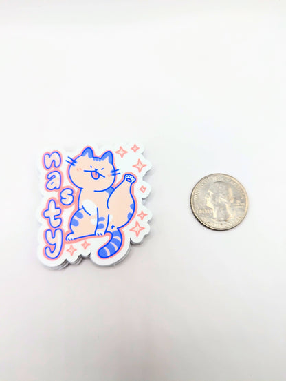 Nasty Funny Cute Cat Vinyl Sticker