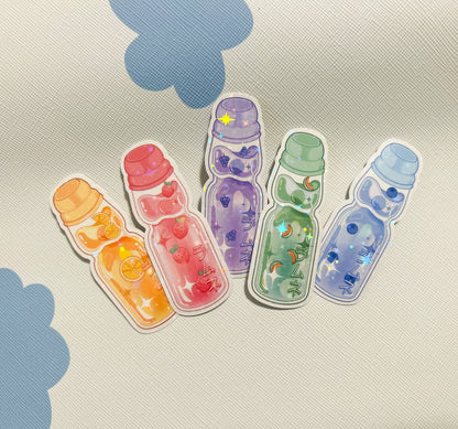 Ramune Soda Holographic Stickers