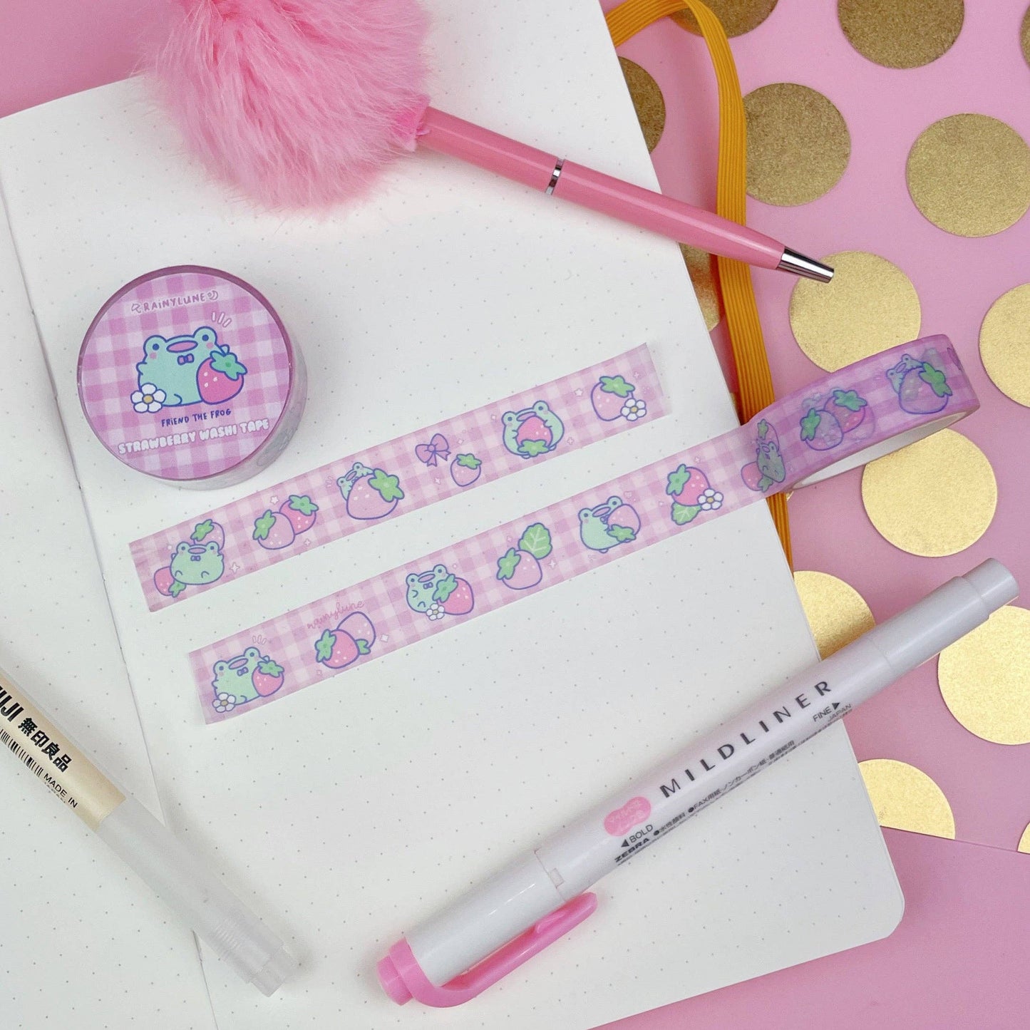 Strawberry Frog Washi Tape