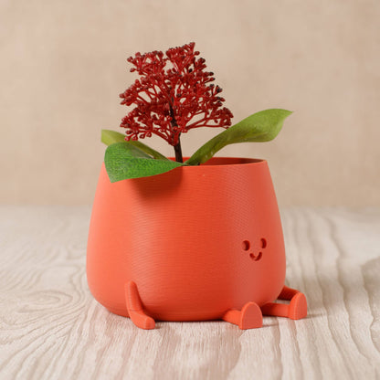 Happy Pot Planter Matte Red Brick