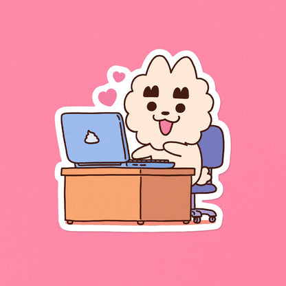 Vinyl sticker "Croissant - computer"