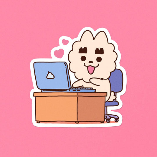 Vinyl sticker "Croissant - computer"