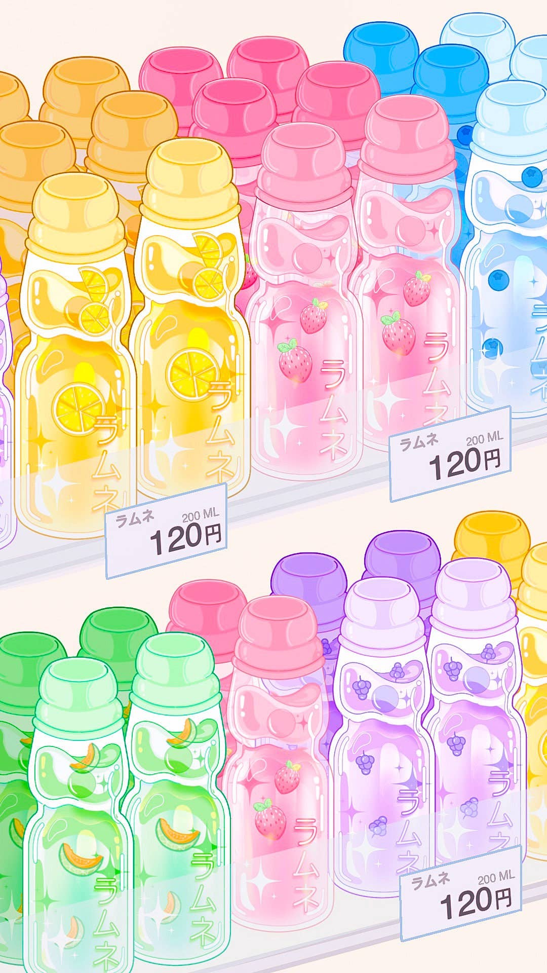 Ramune Soda Holographic Stickers