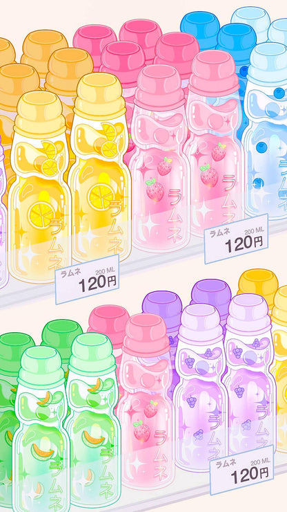 Ramune Soda Holographic Stickers