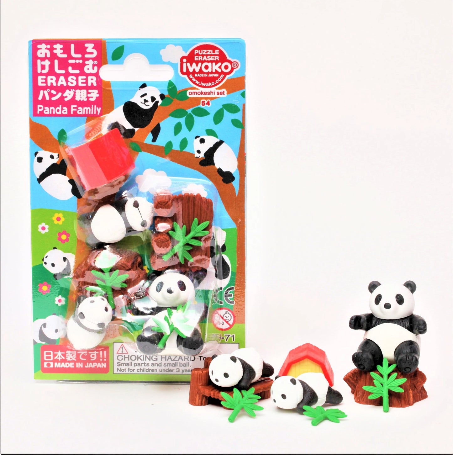 Iwako Panda Family Card