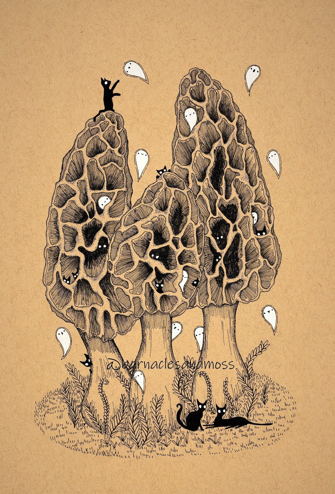 Morel Mushroom Print