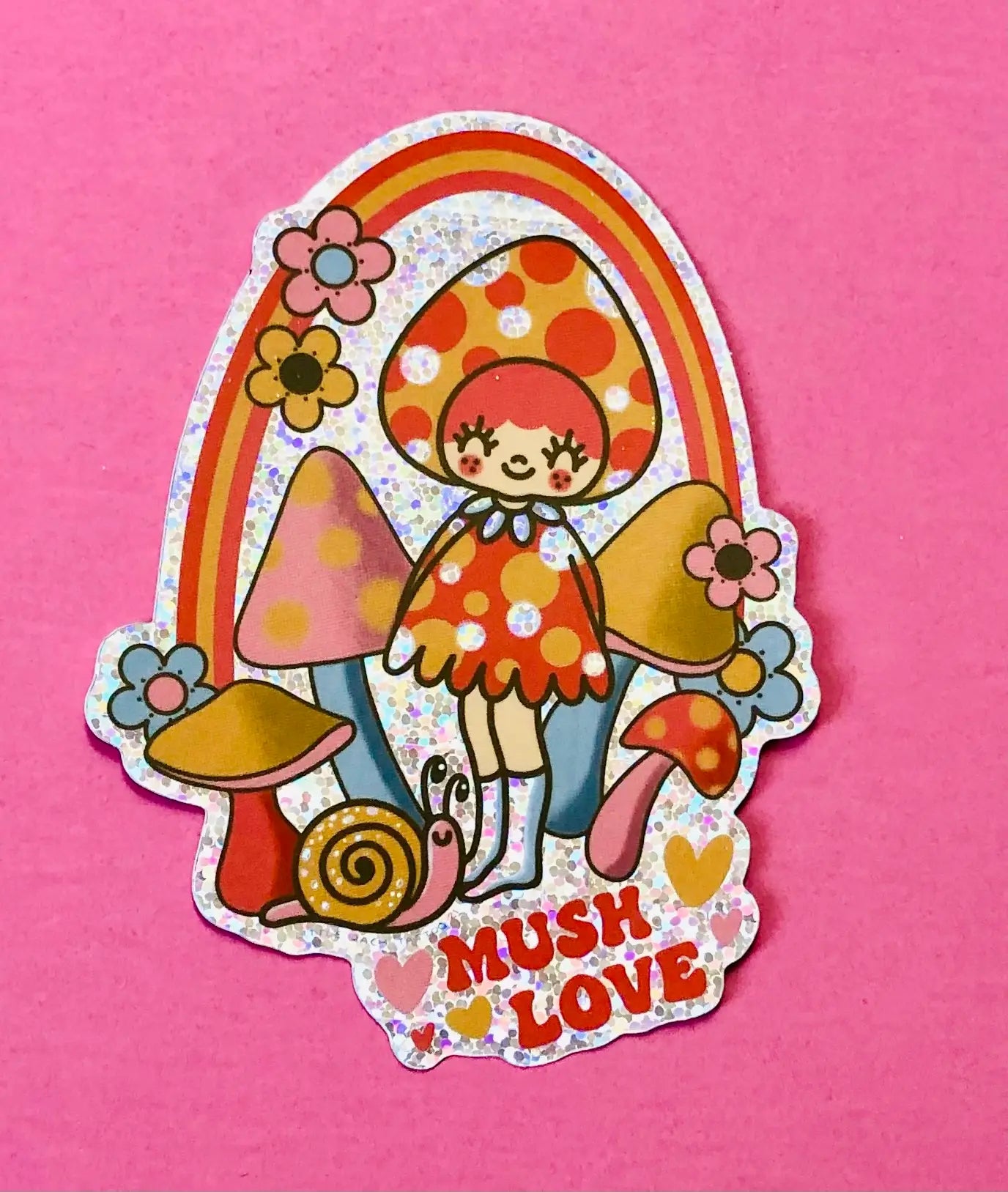 Mush Love Glitter Sticker