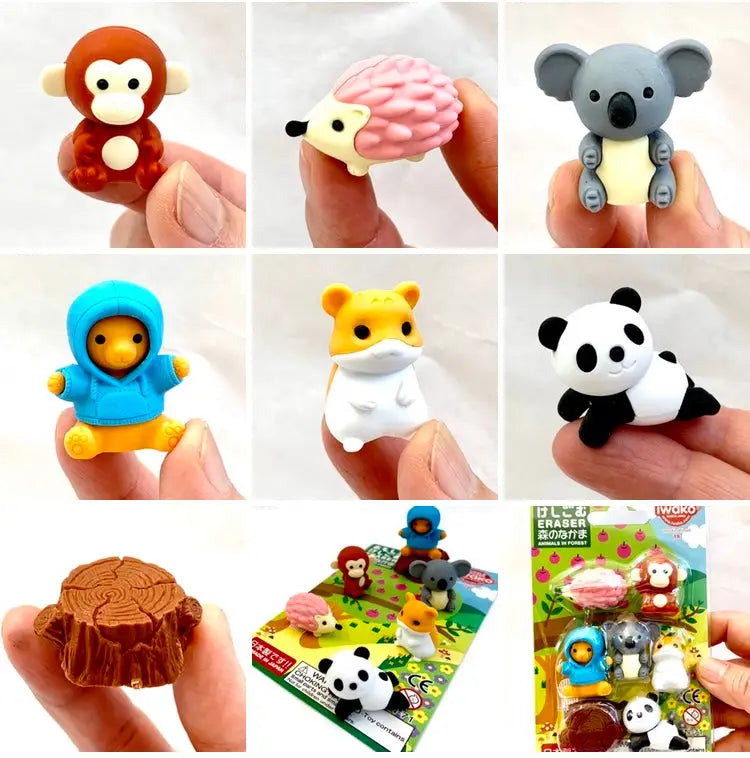 Iwako Kawaii Animal Eraser Set