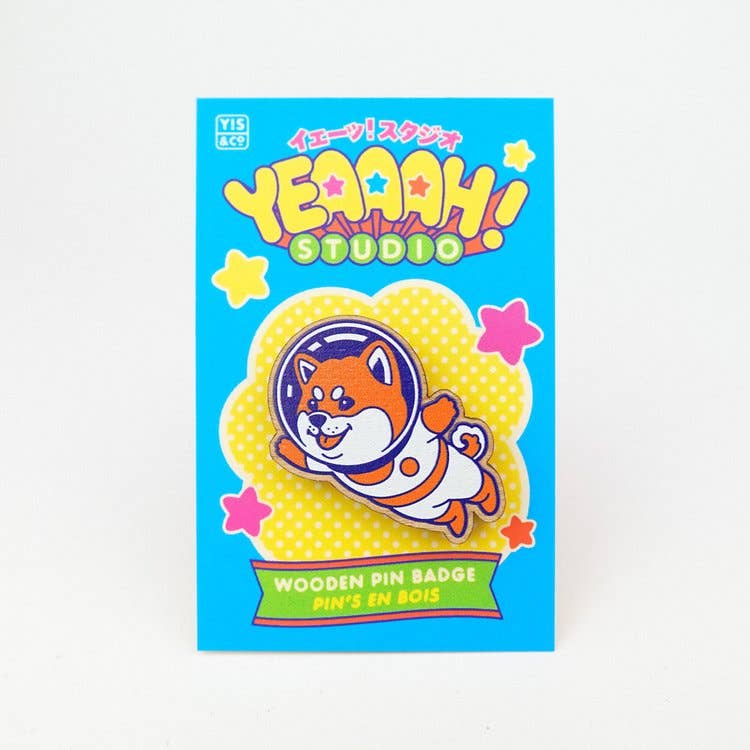 Space Shiba Wooden Pin