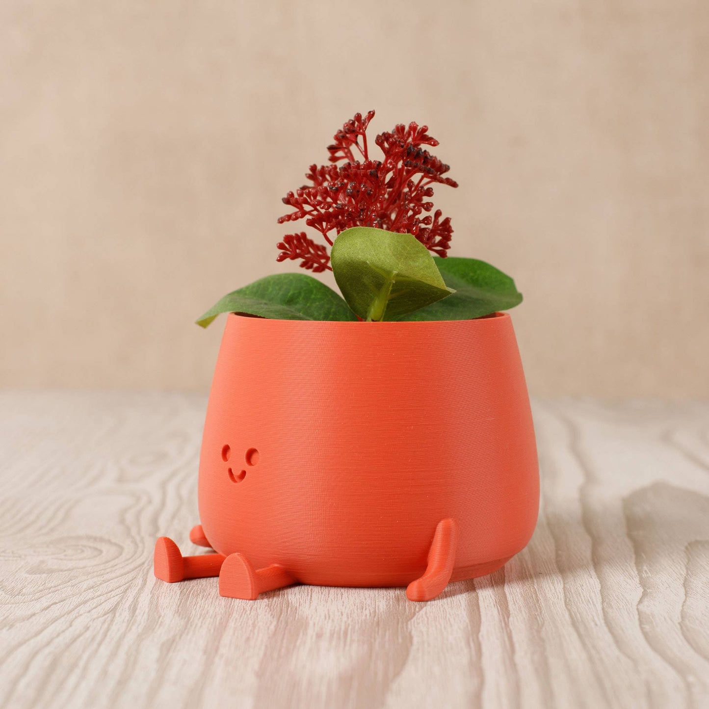 Happy Pot Planter Matte Red Brick