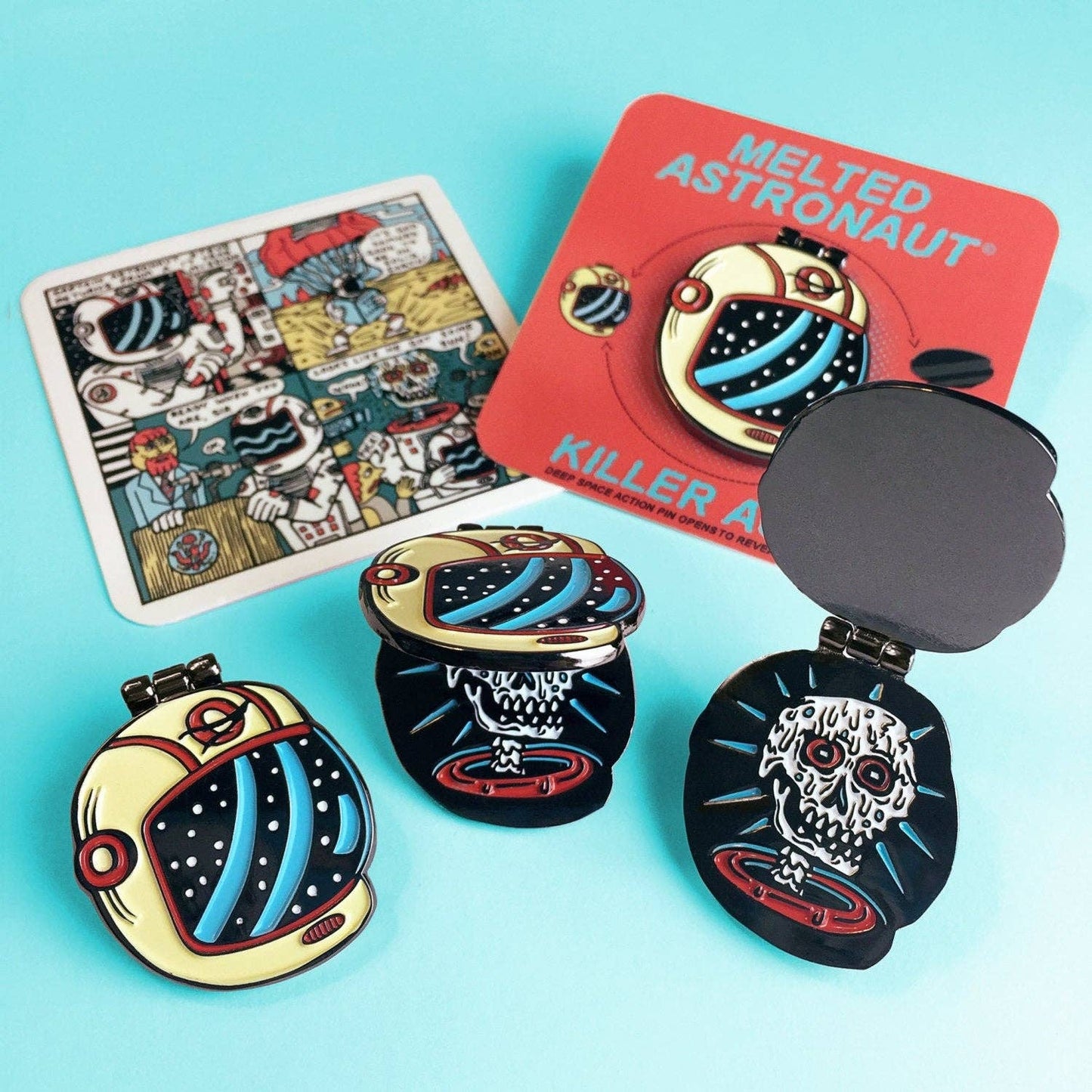 Melted Astronaut Enamel Pin