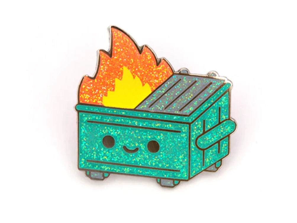 Lil Dumpster Fire Glitter Enamel Pin
