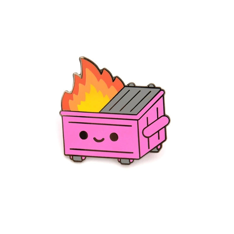 Pepto Pin Dumpster Fire Enamel Pin