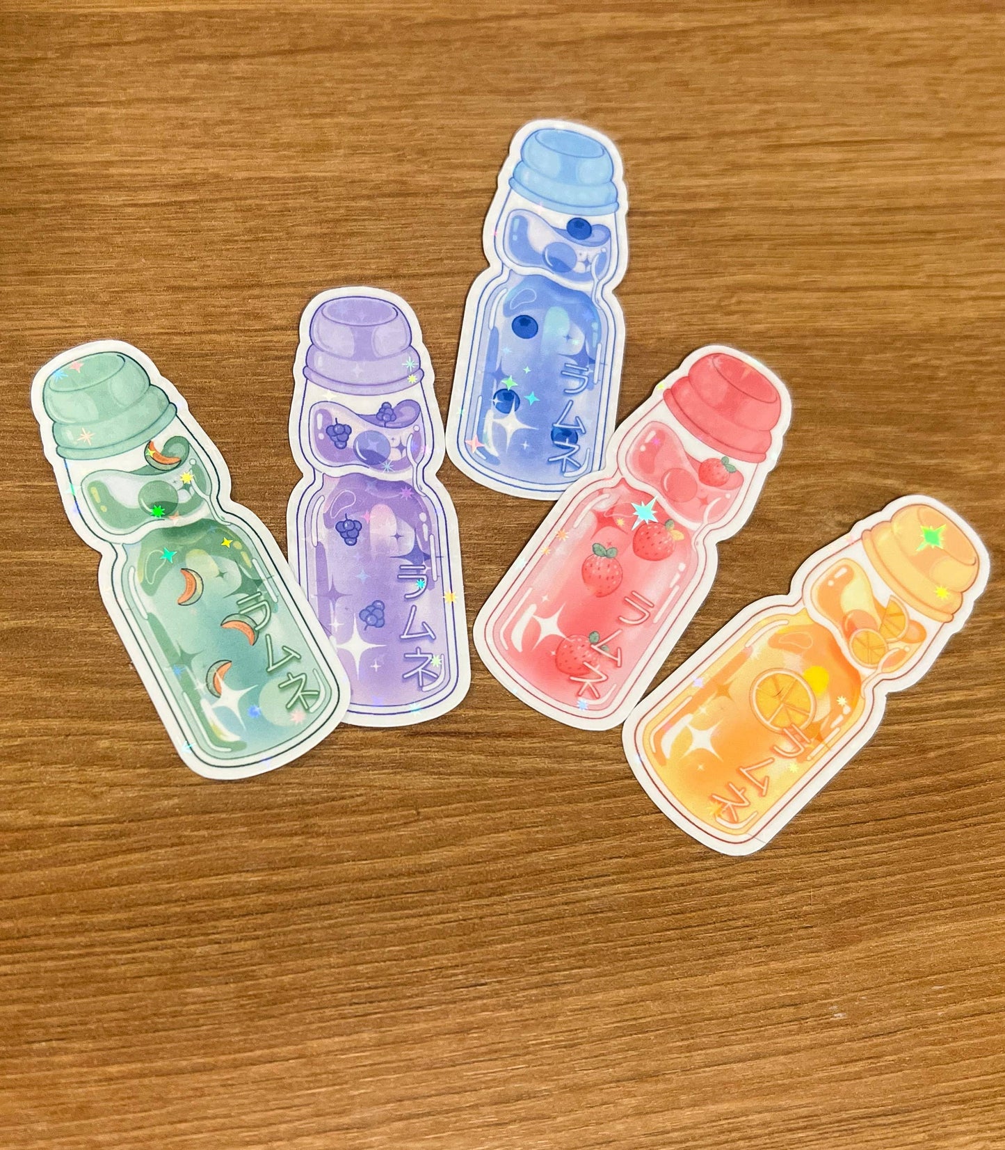 Ramune Soda Holographic Stickers