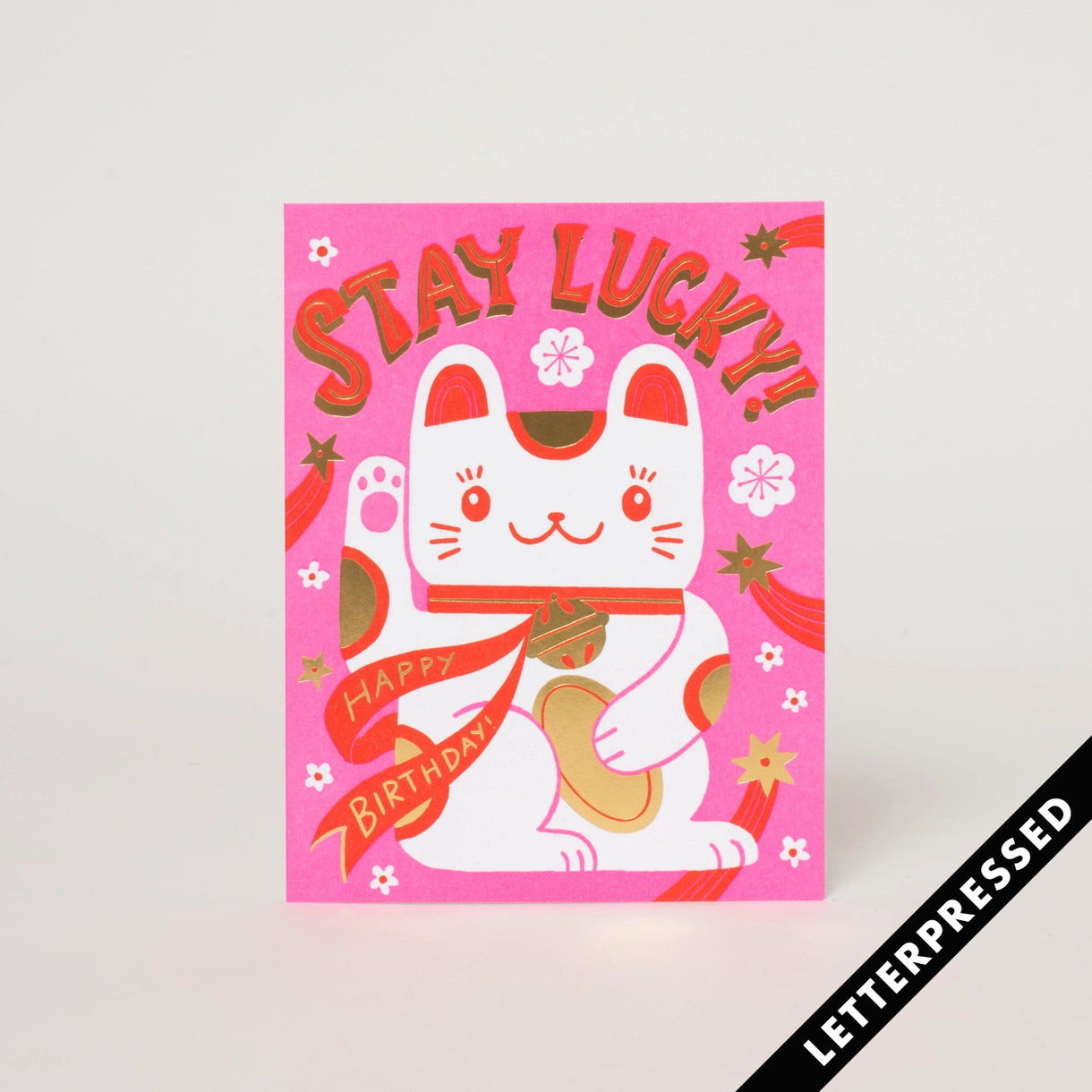 Stay Lucky Cat Greeting Card