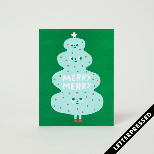 Merry Merry Christmas Tree Greeting Card