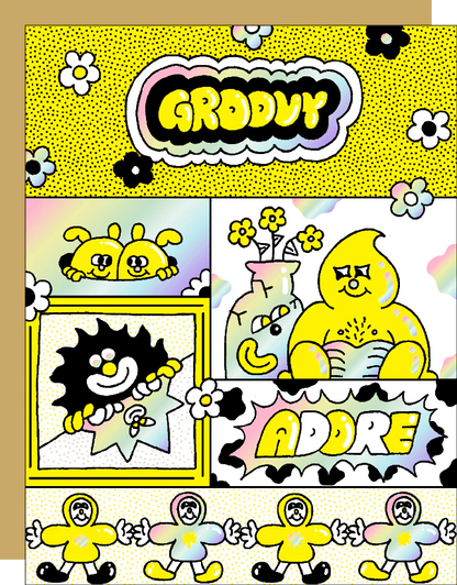 Groovy Adore Greeting Card