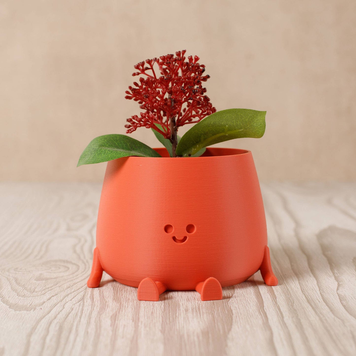 Happy Pot Planter Matte Red Brick