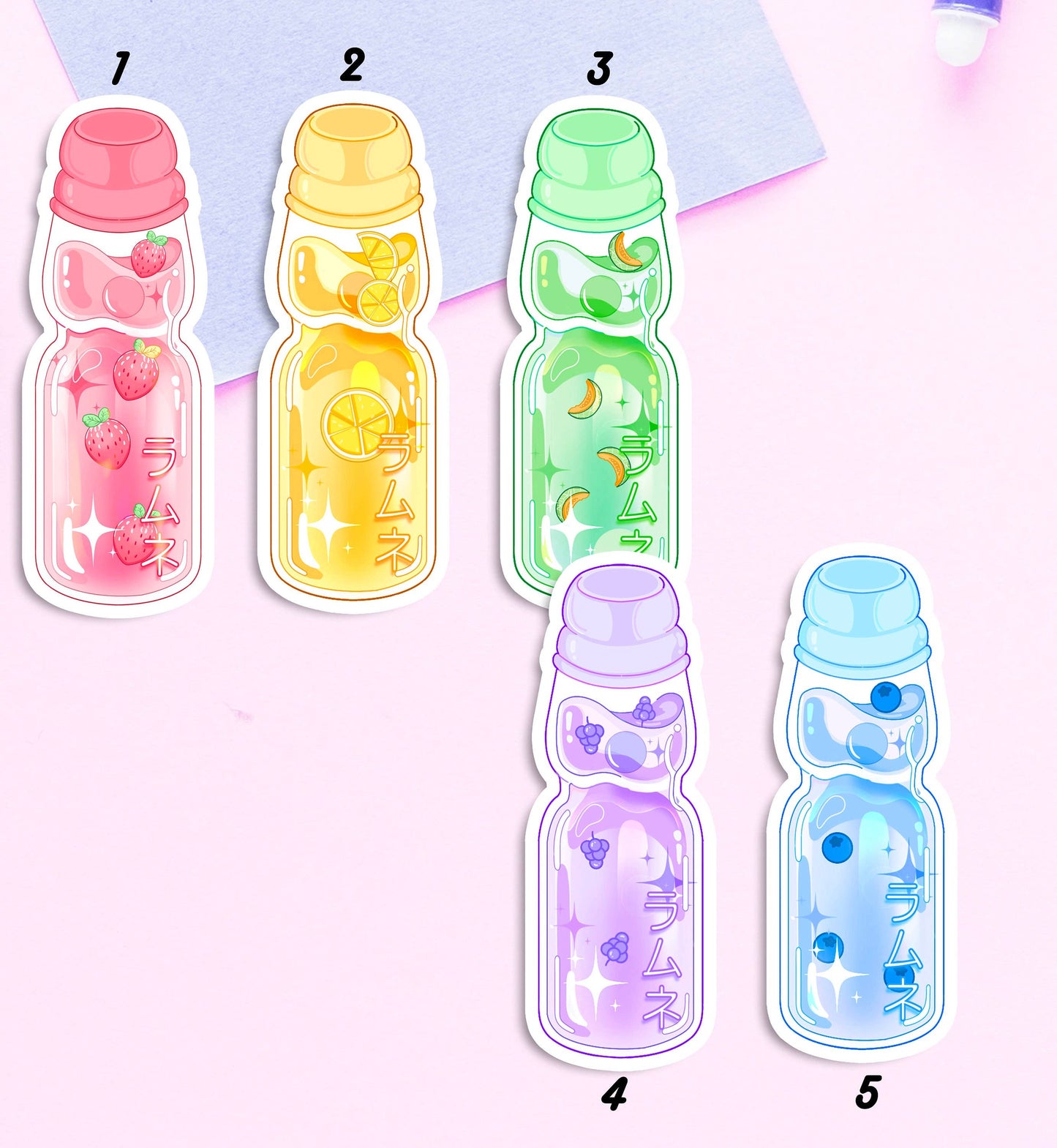 Ramune Soda Holographic Stickers